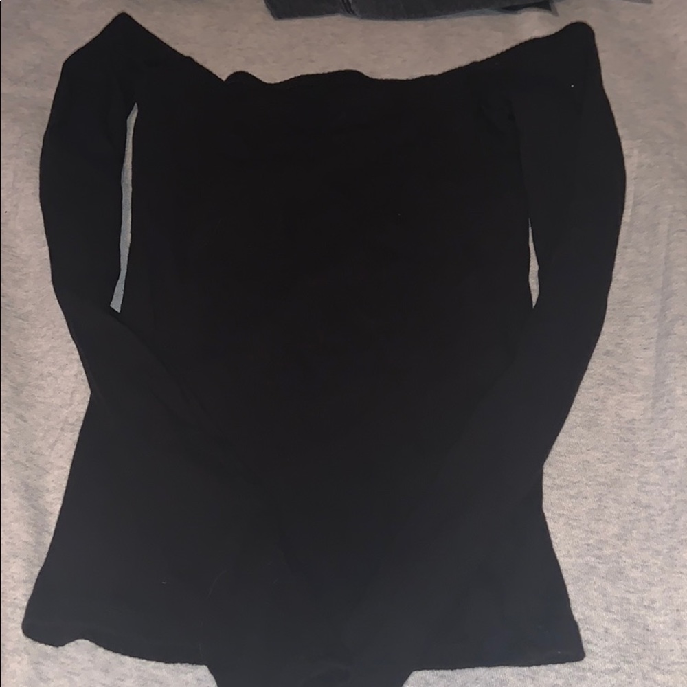 black off the shoulder shirt